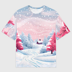 Мужская футболка оверсайз Пушистый снегопад