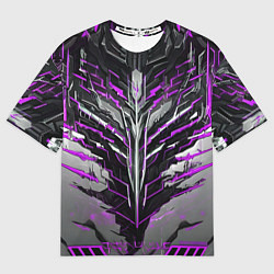 Футболка оверсайз мужская Киберпанк доспех фиолетовый, цвет: 3D-принт