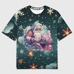 Футболка оверсайз мужская Santa DJ, цвет: 3D-принт