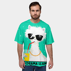 Футболка оверсайз мужская Лама no drama llama, цвет: 3D-принт — фото 2