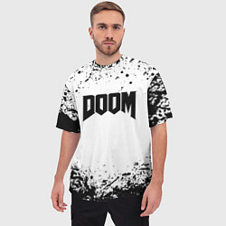 Футболка оверсайз мужская Doom black splash, цвет: 3D-принт — фото 2