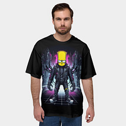 Футболка оверсайз мужская Cool Bart Simpson - cyberpunk - ai art, цвет: 3D-принт — фото 2