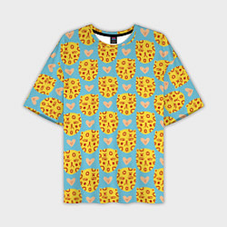 Мужская футболка оверсайз Каракули леопарда