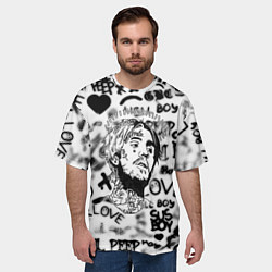 Футболка оверсайз мужская Lil peep автограф, цвет: 3D-принт — фото 2