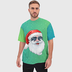 Футболка оверсайз мужская Дед Мороз в очках, цвет: 3D-принт — фото 2