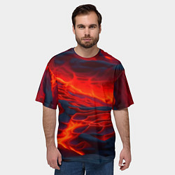Футболка оверсайз мужская Текущая магма, цвет: 3D-принт — фото 2