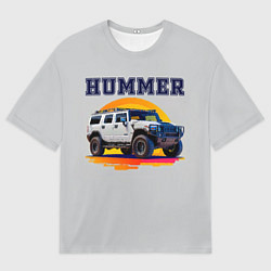 Мужская футболка оверсайз Нейросеть - Hummer рисунок