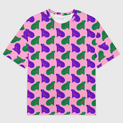 Мужская футболка оверсайз Животные капибары