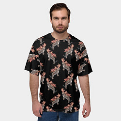 Футболка оверсайз мужская Леопард в орхидеях, цвет: 3D-принт — фото 2
