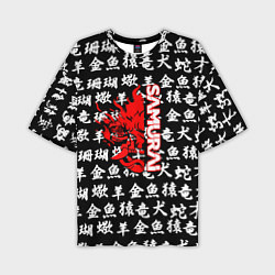 Мужская футболка оверсайз Samurai japan symbol