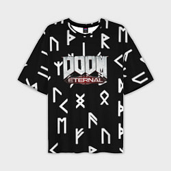 Мужская футболка оверсайз Doom Eternal mars symbol demon