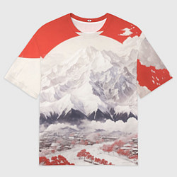 Мужская футболка оверсайз Япония в белом стиле