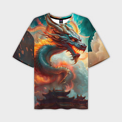 Мужская футболка оверсайз Мифический дракон 2024