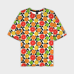 Мужская футболка оверсайз Citrus pattern
