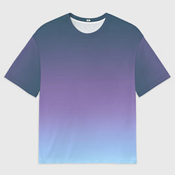 Футболка оверсайз мужская Градиент синий фиолетовый голубой, цвет: 3D-принт