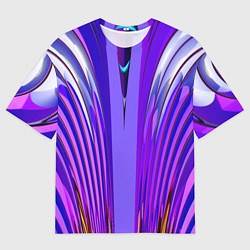 Мужская футболка оверсайз Фиолетовые линии и полосы