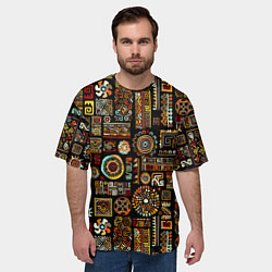 Футболка оверсайз мужская Африканский этнический орнамент, цвет: 3D-принт — фото 2