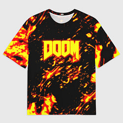 Мужская футболка оверсайз Doom огненный стиль ад марса
