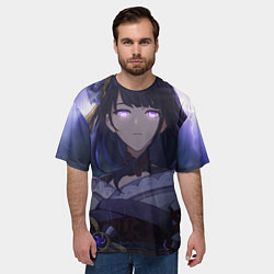 Футболка оверсайз мужская Genshin Impact Raiden Ei, цвет: 3D-принт — фото 2