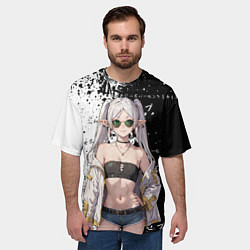 Футболка оверсайз мужская Фрирен в современном времени, цвет: 3D-принт — фото 2