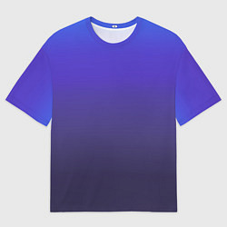 Футболка оверсайз мужская Градиент фиолетово голубой, цвет: 3D-принт