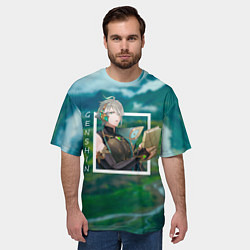 Футболка оверсайз мужская Аль-Хайтам на фоне природы, цвет: 3D-принт — фото 2
