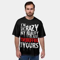 Футболка оверсайз мужская I am not crazy, цвет: 3D-принт — фото 2
