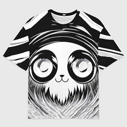 Мужская футболка оверсайз Анимэ котик