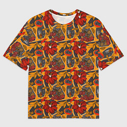Футболка оверсайз мужская Цветочное разноцветье, цвет: 3D-принт