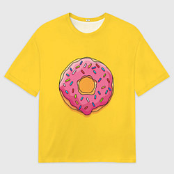 Футболка оверсайз мужская Пончик Гомера, цвет: 3D-принт