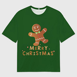 Мужская футболка оверсайз Пряничный человечек желает счастливого рождества