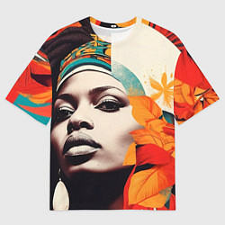 Футболка оверсайз мужская Африканская девушка с дредами, цвет: 3D-принт