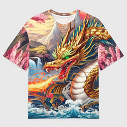 Мужская футболка оверсайз Dragon tattoo - irezumi