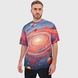 Футболка оверсайз мужская Галактика в спирали, цвет: 3D-принт — фото 2