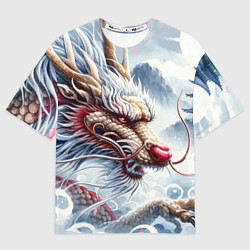 Футболка оверсайз мужская Свирепый японский дракон - искусство, цвет: 3D-принт
