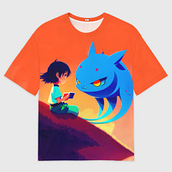 Мужская футболка оверсайз Анимэ девочка и ее друг