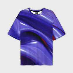 Мужская футболка оверсайз Фиолетовые абстрактные волны