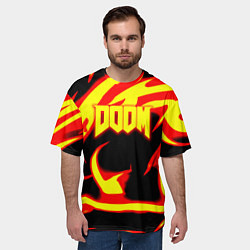 Футболка оверсайз мужская Doom eternal fire storm, цвет: 3D-принт — фото 2