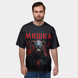 Футболка оверсайз мужская Кибернетический медведь, цвет: 3D-принт — фото 2