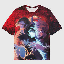 Футболка оверсайз мужская Магическая битва - Итадори Юдзи, цвет: 3D-принт