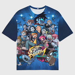 Мужская футболка оверсайз Скотт Пилигрим жмёт на газ