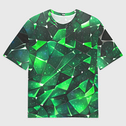 Футболка оверсайз мужская Зелёное разбитое стекло, цвет: 3D-принт