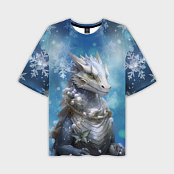 Мужская футболка оверсайз Зимний дракон