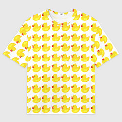 Футболка оверсайз мужская Семейка желтых резиновых уточек, цвет: 3D-принт