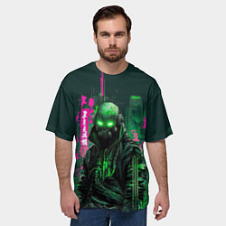 Футболка оверсайз мужская Сутулый киборг, цвет: 3D-принт — фото 2