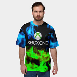 Футболка оверсайз мужская Xbox flame toxic, цвет: 3D-принт — фото 2