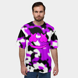 Футболка оверсайз мужская Marshmello camo, цвет: 3D-принт — фото 2