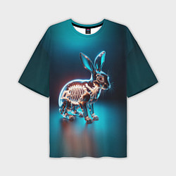 Футболка оверсайз мужская Прозрачный стеклянный кролик, цвет: 3D-принт