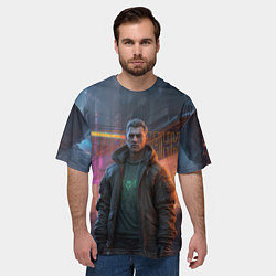Футболка оверсайз мужская Местный механик, цвет: 3D-принт — фото 2