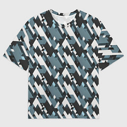 Футболка оверсайз мужская Треугольники military, цвет: 3D-принт